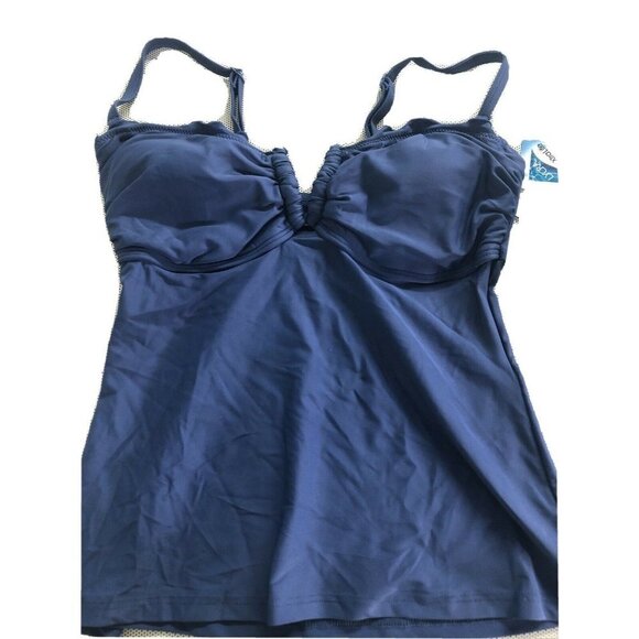 NWT Croft & Barrow Lycra Xtralife Tankini Top BLUE - Picture 1 of 5